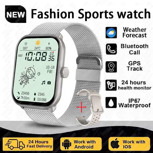 New Series 5 Watch5 Uomini Smart Watch Pressione sanguigna Ossigeno del sangue Frequenza cardiaca AI Voce Bluetooth Chiamata Donne SmartWatch per Xiaomi