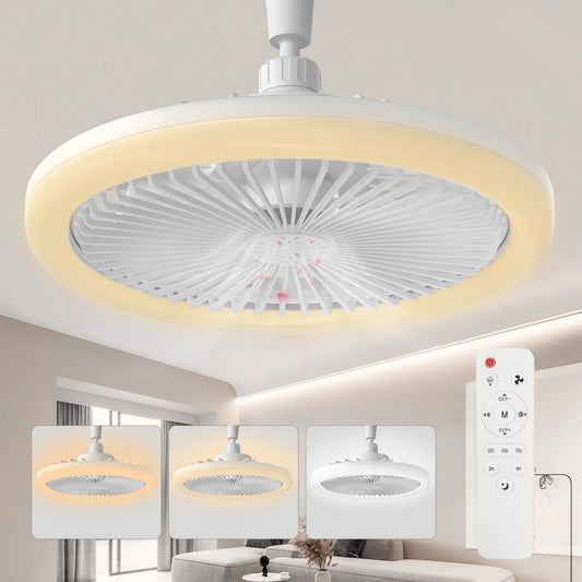 IRALAN Moderno ventilatore a soffitto con luce LED Fan Light E27 Screw Fan Light Remote Control Light Fan Ceiling Room decorazione