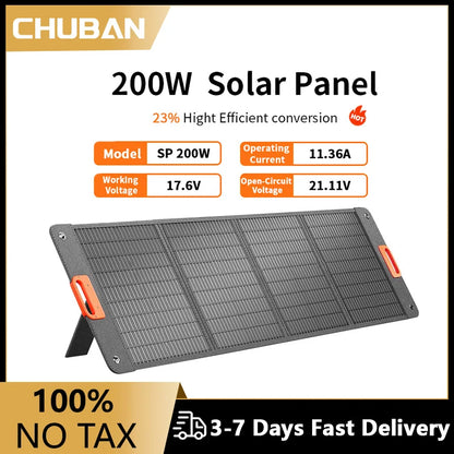 Pannello solare pieghevole flessibile in ETFE da 200 W, pannello solare pieghevole impermeabile portatile ad alta efficienza da 100 W per campeggio, camper e giardino