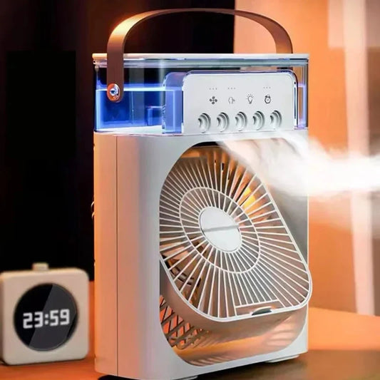 NUOVO Umidificatore portatile Ventilatore Condizionatori d'aria USB Ventilatore elettrico LED notte luce acqua nebbia divertimento 3 in 1 Umidificatore del dispositivo di raffreddamento dell'aria