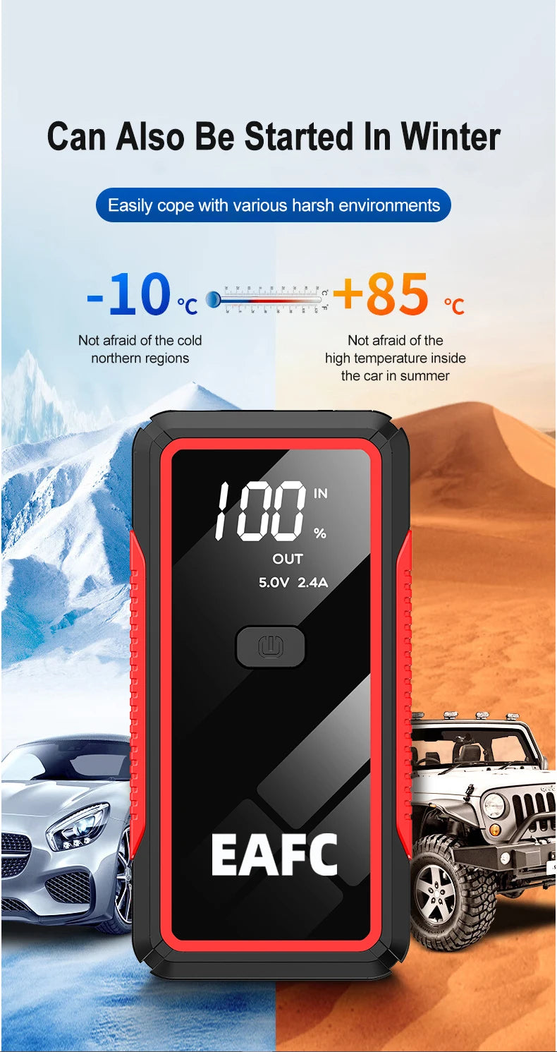 Avviatore di emergenza per auto 2000A/1200A/600A, dispositivo di avviamento di emergenza portatile Power Bank Booster per benzina e diesel