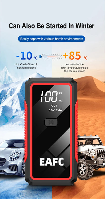 Avviatore di emergenza per auto 2000A/1200A/600A, dispositivo di avviamento di emergenza portatile Power Bank Booster per benzina e diesel