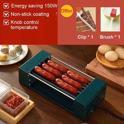 Macchina elettrica per salsicce multifunzione americana Hot Dog Kebab Roller Teppanyaki Barbecue Grill Steak DIY Hamburger Forno di cottura