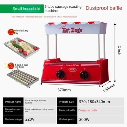 new Multifunction Roast Sausage Machine Small  Grilled Sausage Machine  Hot Dog Machine Hot Dog Cart Steamed Vermicelli Roll
