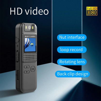 Mini Body Camera Full HD 1080P Telecamera montata sul corpo Piccola telecamera portatile per visione notturna Polizia Body Cam supporto TF card mini fotocamera