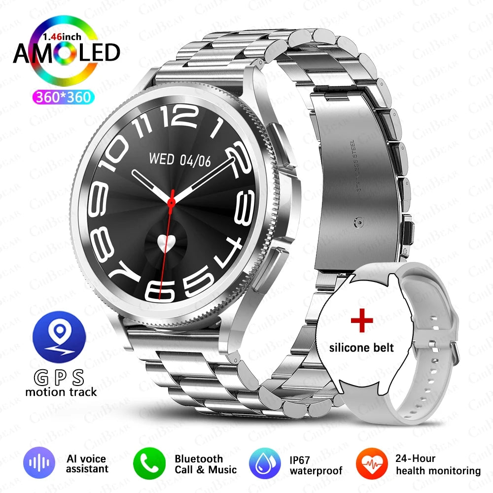 2025 Nuovo per Samsung Galaxy Watch 6 Smartwatch AMOLED sempre sul display Bluetooth Chiamata GPS NFC Smart Watch Uomini Android IOS