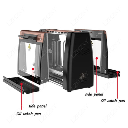 Barbecue Grill domestico automatico rotante spiedini macchina senza fumo Rotary grill elettrico 220V/ 1200W barbecue grill