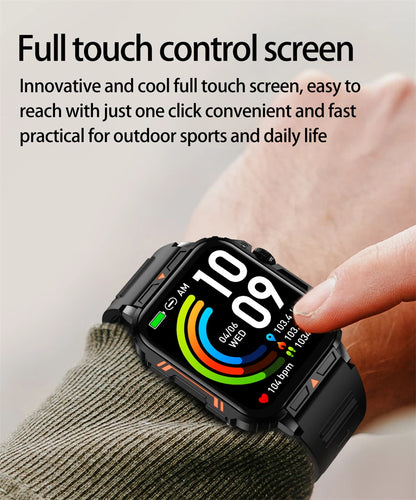 2024 Nuovo uomo militare all'aperto 1.95 Smart Watch uomini bluetooth chiamata smartwatch uomini per android ios ip68 impermeabile ftiness orologi