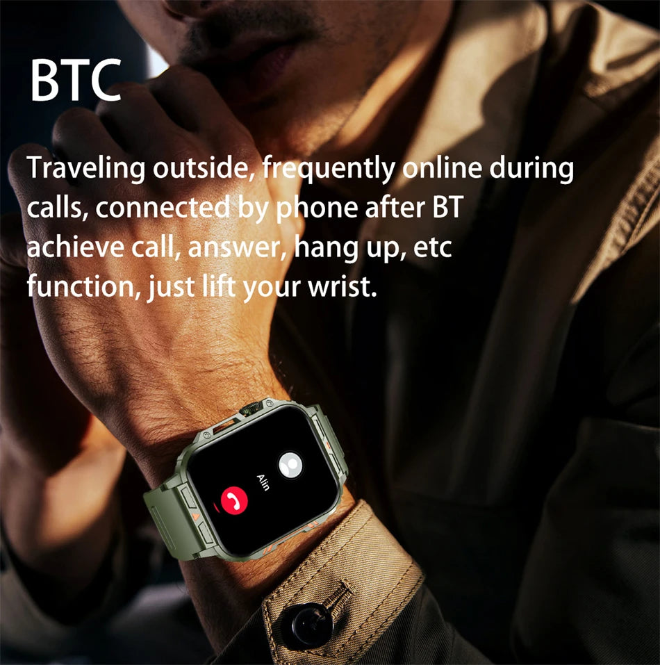 2024 Nuovo uomo militare all'aperto 1.95 Smart Watch uomini bluetooth chiamata smartwatch uomini per android ios ip68 impermeabile ftiness orologi