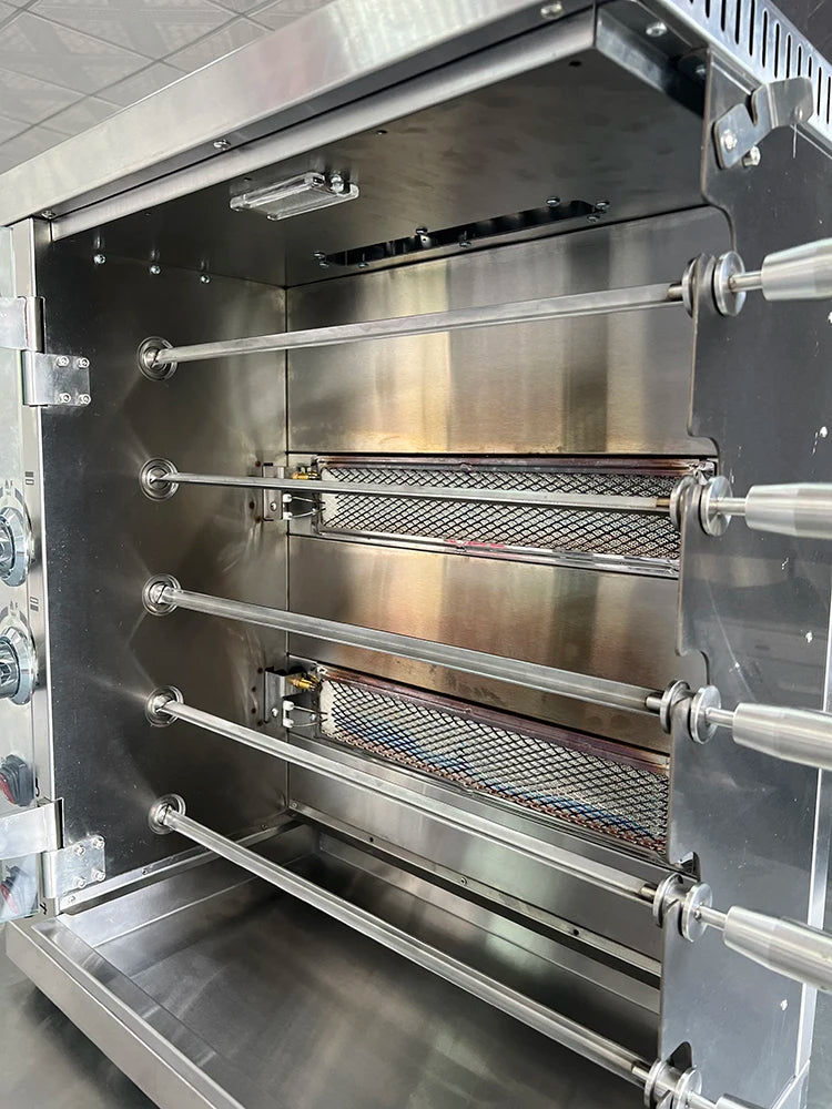 Commercial Stainless Steel Rotary Gas Oven Durable Chicken Rotisserie Grill Machine for Hotel Catering Equipment