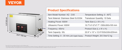 SucceBuy 2L 3L 6L 10L 22L 30L Ultrasonic Cleaner Stainless Steel Portable Cleaning Washing Machine Ultrasound Home Appliance